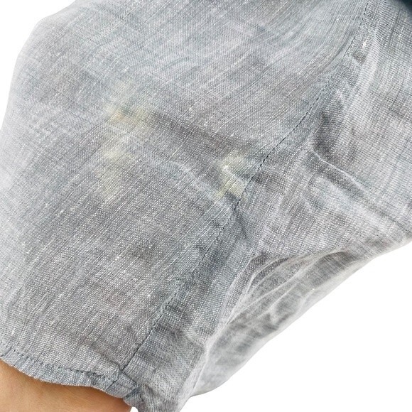 Eileen Fisher Size M Petite Organic Linen Button Down Shirt Light Blue Coastal - Picture 7 of 7